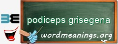 WordMeaning blackboard for podiceps grisegena